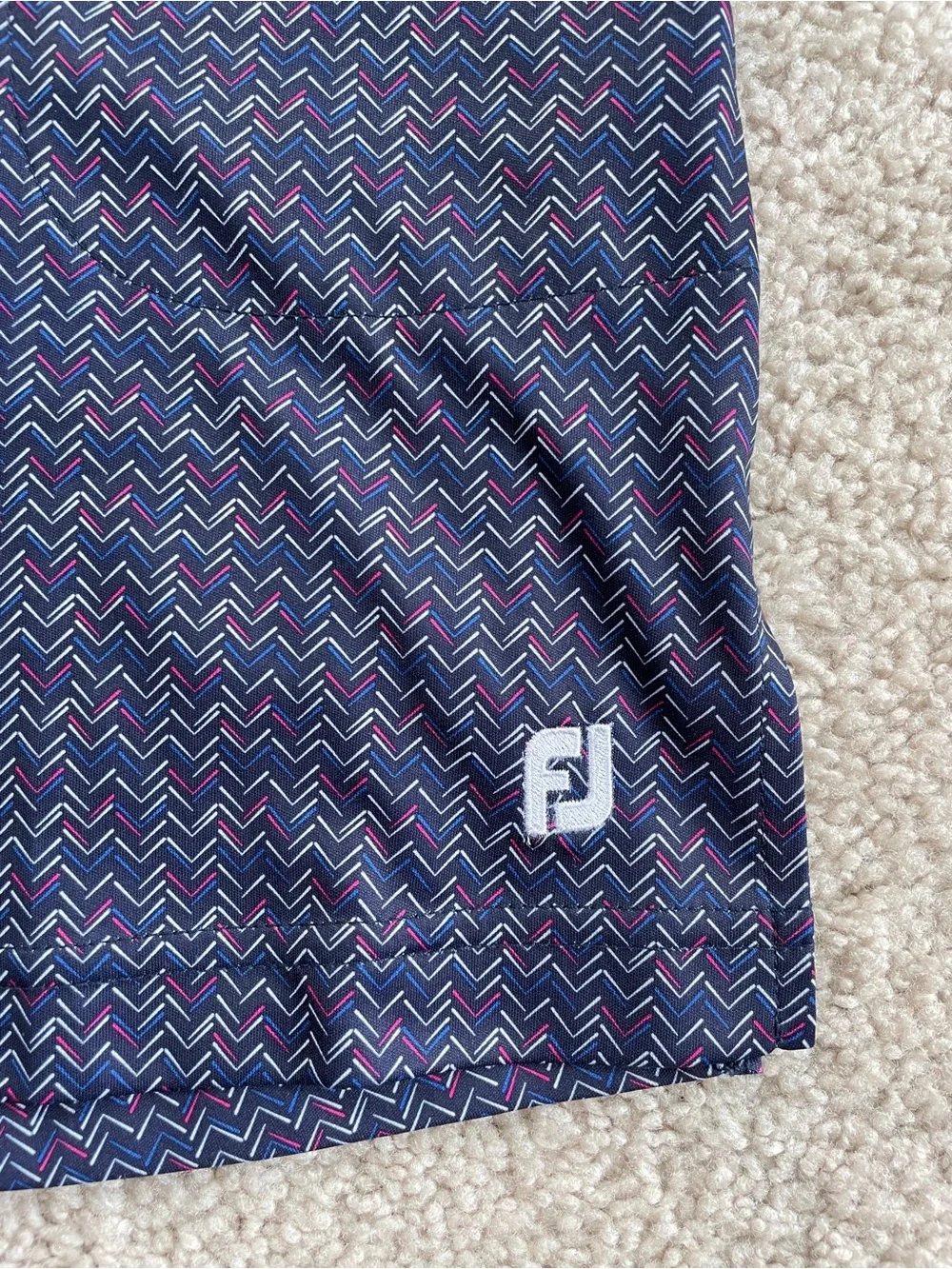 FootJoy Navy Blue Chevron Print High Rise Athletic Golf Skort Size Small